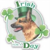 St. Patrick's Day German Shepherd Vinyl Sticker (Vorderseite)