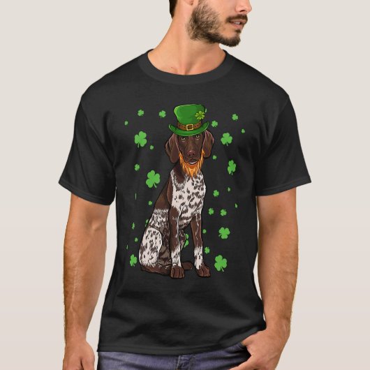 St Patricks Day German Shorthaired Pointer Dog Sha T-Shirt (Vorderseite)