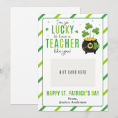 St. Patrick's Day Geschenkkarte für Lehrer Einladung (Vorne/Hinten)