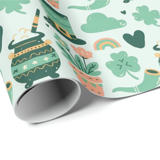 St Patrick's Day Geschenkpapier (Rolleneckpunkt)