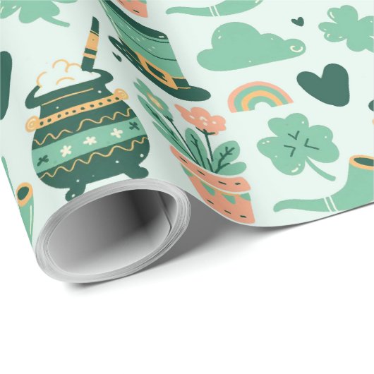 St Patrick's Day Geschenkpapier (Rolleneckpunkt)