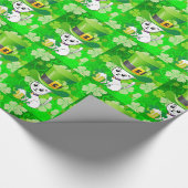 St. Patrick's Day Geschenkpapier Bier Katze (Ecke)
