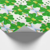 St. Patrick's Day Geschenkpapier Kleeblatt (Ecke)
