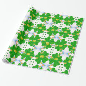 St. Patrick's Day Geschenkpapier Kleeblatt (Ungerollt)