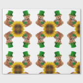 St. Patrick's Day Geschenkpapier Teddybär (Flach)