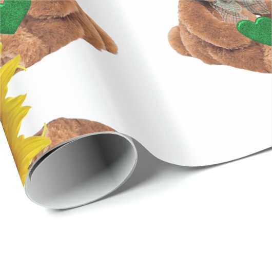 St. Patrick's Day Geschenkpapier Teddybär (Rolleneckpunkt)