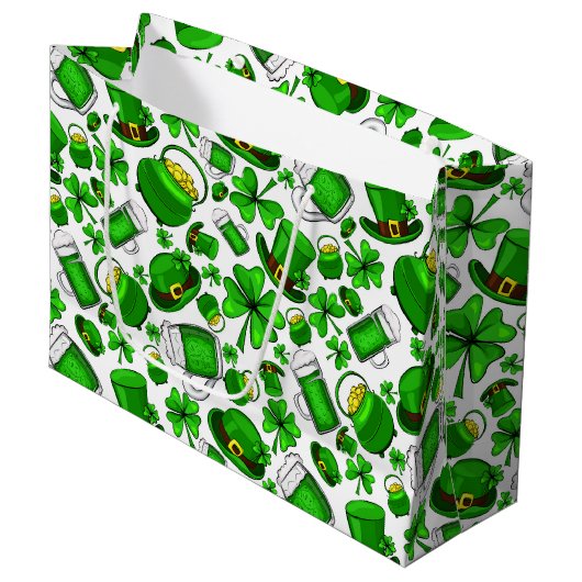 St. Patrick's Day Geschenktasche Große Geschenktüte (Vorderseite Schrägansicht)