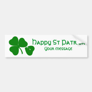 St Patrick's Day - Get Lucky 3 + 1 leaves = 4 Autoaufkleber