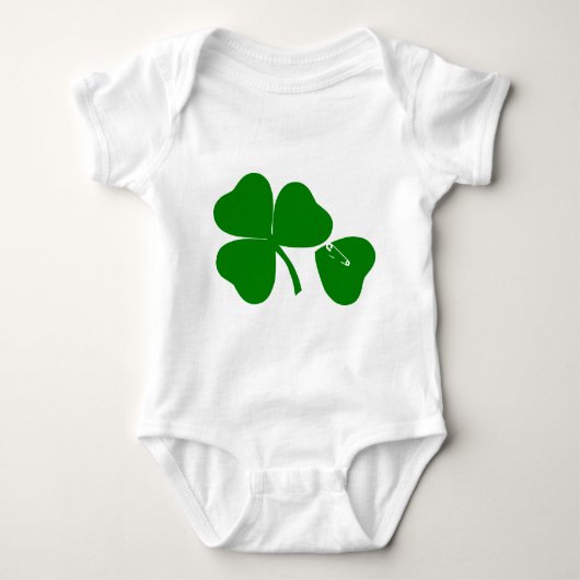 St Patrick's Day - Get Lucky 3 + 1 leaves = 4 Baby Strampler (Vorderseite)