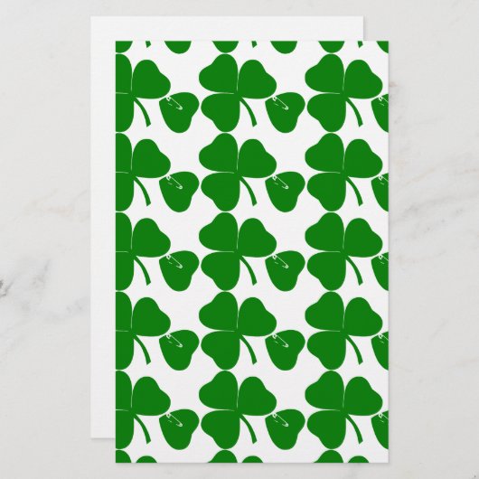 St Patrick's Day - Get Lucky 3 + 1 leaves = 4 Briefpapier (Vorne/Hinten)