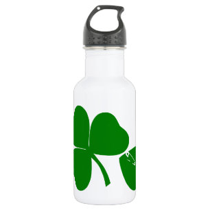 St Patrick's Day - Get Lucky 3 + 1 leaves = 4 Edelstahlflasche