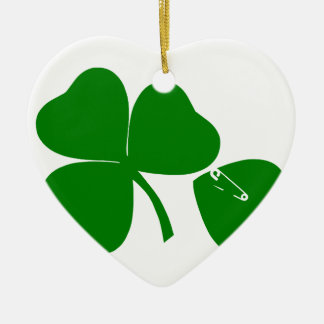 St Patrick's Day - Get Lucky 3 + 1 leaves = 4 Keramik Ornament