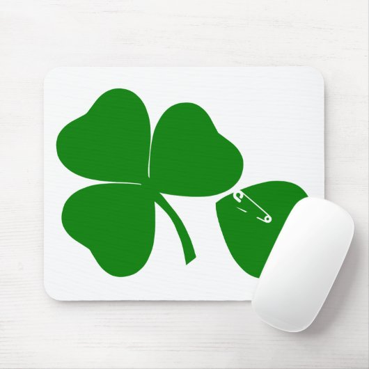 St Patrick's Day - Get Lucky 3 + 1 leaves = 4 Mousepad (Mit Mouse)