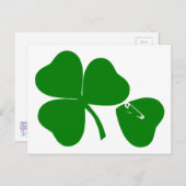 St Patrick's Day Get Lucky Safety Button Postkarte (Vorne/Hinten)