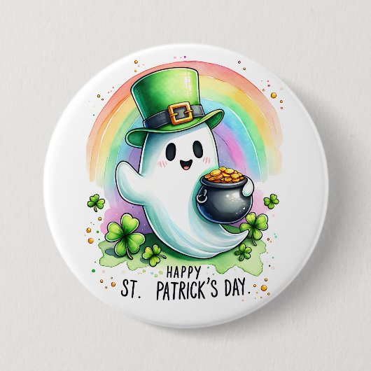 St Patricks Day Ghost Button (Vorderseite)