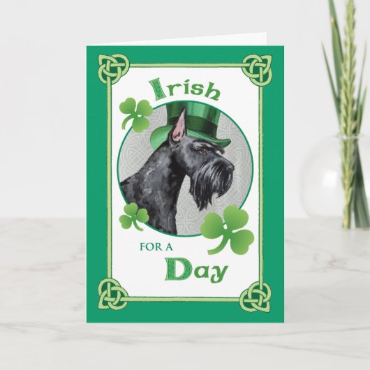 St. Patrick's Day Giant Schnauzer Karte (Vorderseite)