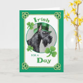 St. Patrick's Day Giant Schnauzer Karte (Gelbe Blume)