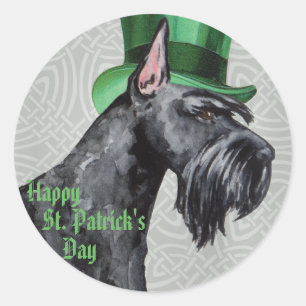 St. Patrick's Day Giant Schnauzer Runder Aufkleber