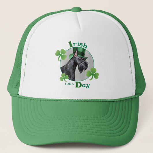 St. Patrick's Day Giant Schnauzer Truckerkappe (Vorderseite)