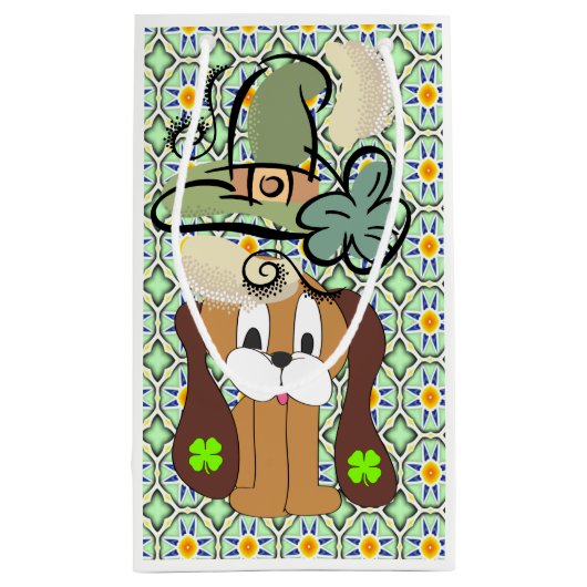 St. Patrick's Day Gift Bag Dog Kleine Geschenktüte (Rückseite)