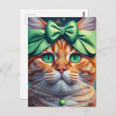St. Patricks Day Ginger Cat Postkarte (Vorne/Hinten)
