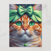 St. Patricks Day Ginger Cat Postkarte (Vorderseite)