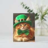 St. Patricks Day Ginger Kitten Postkarte (Stehend Vorderseite)
