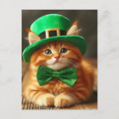 St. Patricks Day Ginger Kitten Postkarte (Vorderseite)