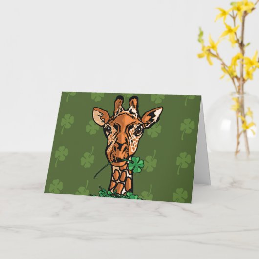 St. Patrick's Day Giraffe Karte (Gelbe Blume)