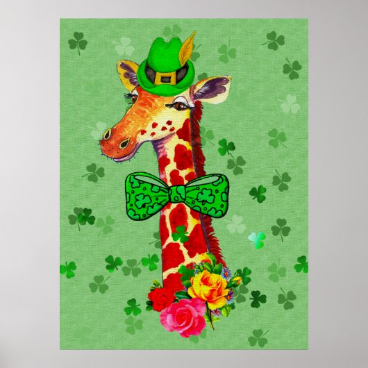 St. Patrick's Day Giraffe Poster (Vorne)