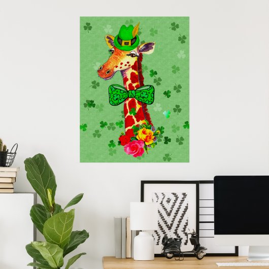 St. Patrick's Day Giraffe Poster (Heimbüro)