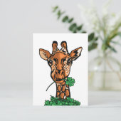 St. Patricks Day Giraffe Postkarte (Stehend Vorderseite)