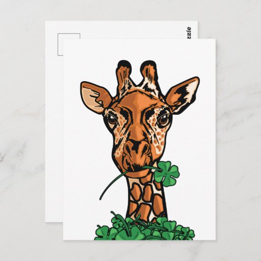 St. Patricks Day Giraffe Postkarte (Vorne/Hinten)