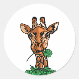 St. Patricks Day Giraffe Runder Aufkleber