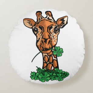St. Patricks Day Giraffe Rundes Kissen