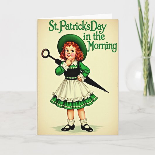 St Patricks Day Girl Card Karte (Vorderseite)