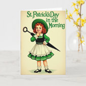 St Patricks Day Girl Card Karte (Gelbe Blume)