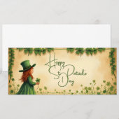 St. Patrick's Day Girl mit Kleeblättern (Vorne/Hinten)