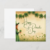 St. Patrick's Day Girl mit Kleeblättern (Vorne/Hinten)