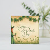 St. Patrick's Day Girl mit Kleeblättern (Stehend Vorderseite)