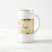 St. Patrick's Day Girl mit Kleeblättern Bierglas (VorderseiteRechts)