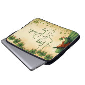 St. Patrick's Day Girl mit Kleeblättern Laptopschutzhülle (Vorne Knopf)