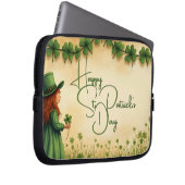 St. Patrick's Day Girl mit Kleeblättern Laptopschutzhülle (Vorne Rechts)