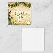 St. Patrick's Day Girl mit Kleeblättern Mitteilungskarte (Vorne/Hinten)