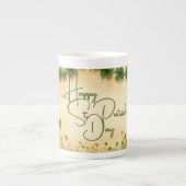 St. Patrick's Day Girl mit Kleeblättern Porzellantasse (Vorderseite)