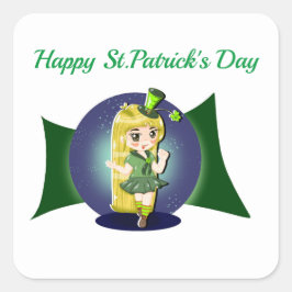 St. Patrick's Day Girl Sticker