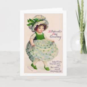 St. Patrick's Day Girl, Vintag Karte