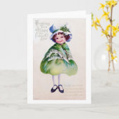 St. Patrick's Day Girl, Vintag Karte (Gelbe Blume)