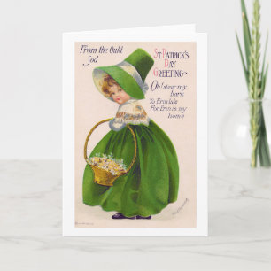 St. Patrick's Day Girl, Vintag Karte