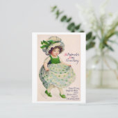 St. Patrick's Day Girl, Vintag Postkarte (Stehend Vorderseite)
